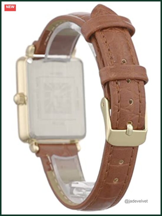 Anne Klein Women\'s Glitter Accented Croco-Grain Strap Watch